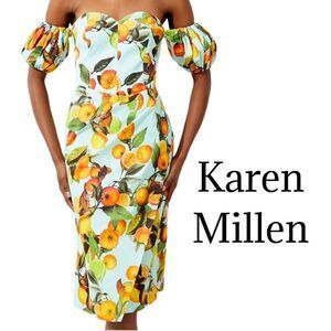 Karen Millen Floral Off-Shoulder Midi Dress